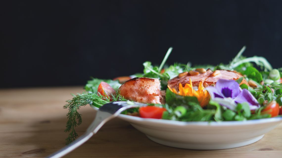 salad with salmon