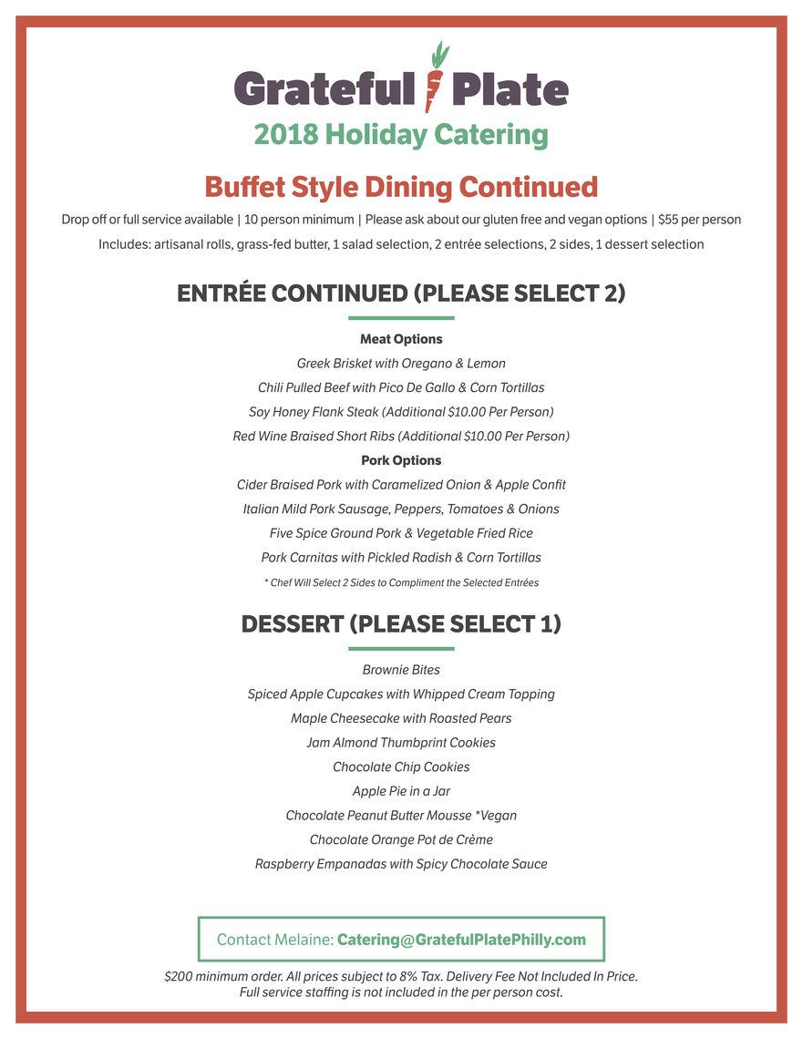 Holiday Catering Menu Page 5