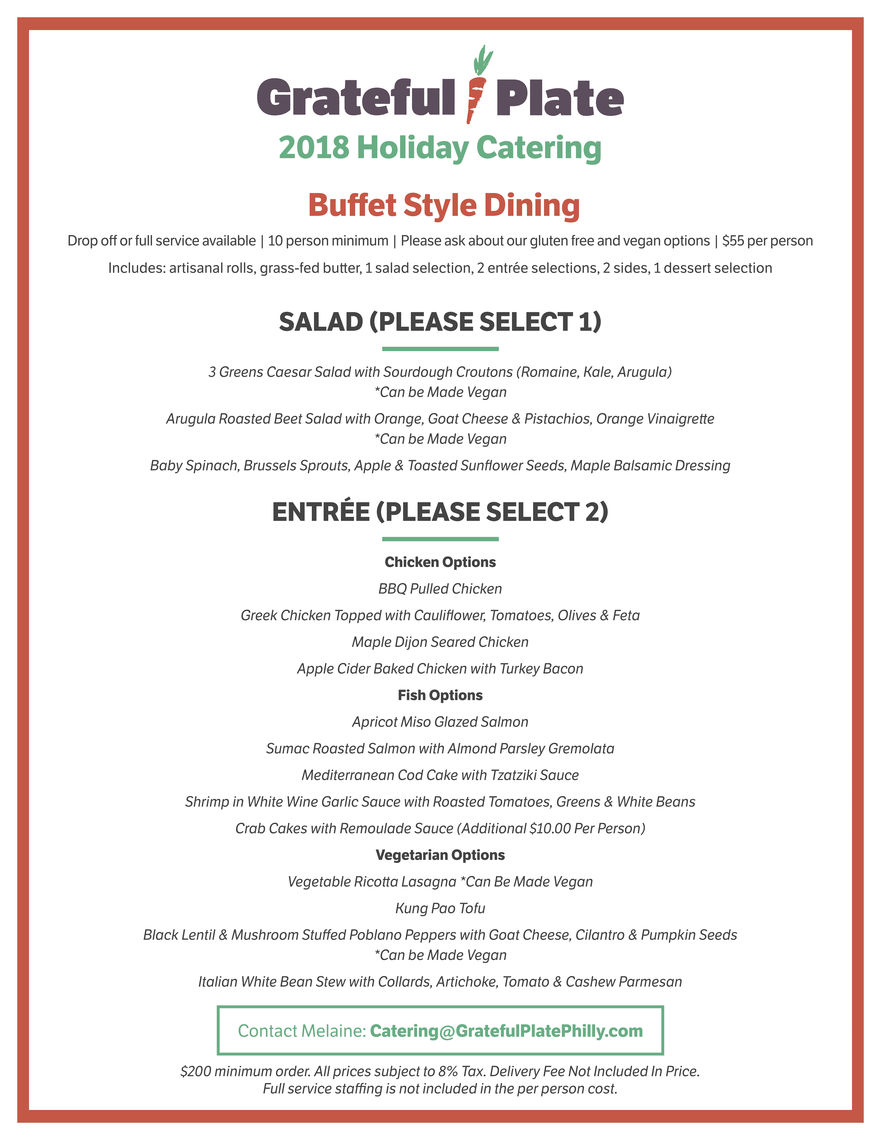 Holiday Catering Menu Page 4
