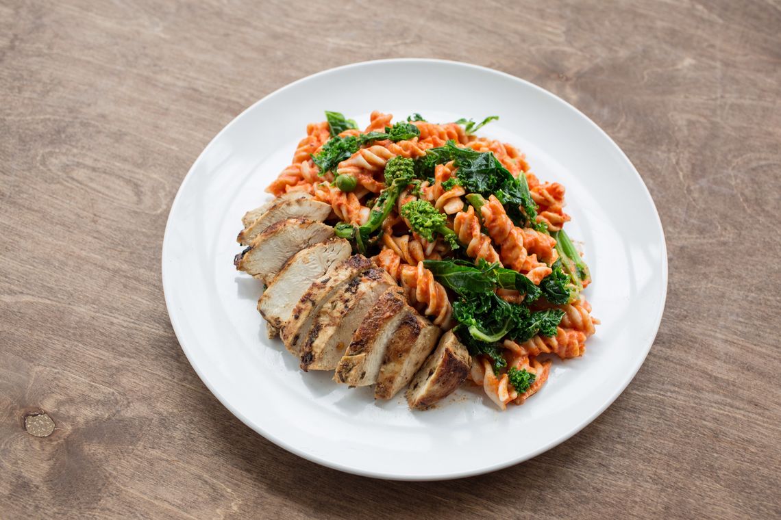 Fusilli with Marinated Grilled Chicken